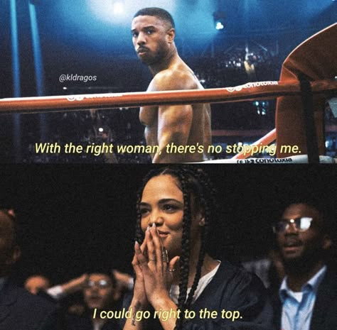 Adonis And Bianca, Adonis Creed, Creed Movie, Boxer Aesthetic, Serious Quotes, Man Up Quotes, Michael B Jordan, Match Made In Heaven, Me And Her