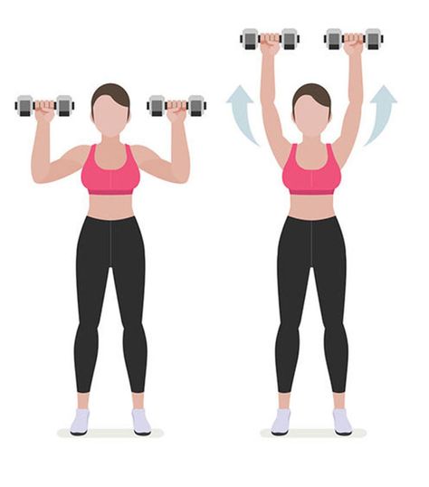 Ready to exercise at home? Our Week 7 workout features a lot of up and down work | Health | stltoday.com Best Shoulder Workout, Belly Fat Diet Plan, Bridge Workout, Ab Workout Men, Overhead Press, Lower Abs Workout, Thigh Fat, Toned Arms, Triceps Workout