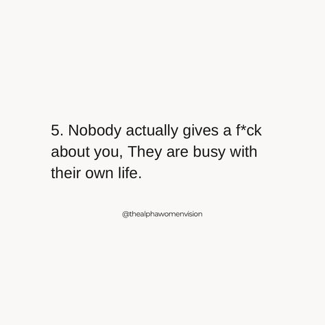 Sis, let’s be real👇🏼 Life’s too short to worry about what others think.💭 Here‘s how to actually stop giving a f*ck and start living your life unapologetically: 1️⃣ Remember, everything in life is temporary. The highs, the lows - they all pass. 2️⃣ Keep in mind, you’re just 1 of 8 billion people. 3️⃣ Focus on yourself and your goals. Once you do, other people’s opinions won’t affect you. You won’t have time to think about them. 4️⃣ Only take criticism from those whose advice you value... Stop Thinking About What Others Think, Stop Giving Your All To People, How To Not Give A F, Everything In Life Is Temporary, Stop Giving A F, Life Is Temporary, 8 Billion People, Widget Quotes, What Others Think