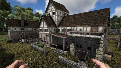 Steam Workshop :: Medieval Structures Ark Evolution, Ark Survival Evolved Tips, Gamer Fanart, Ark Game, Ark Builds, Ark Ideas, Ark Survival Evolved Bases, Wooden Ramp, Meeting Hall