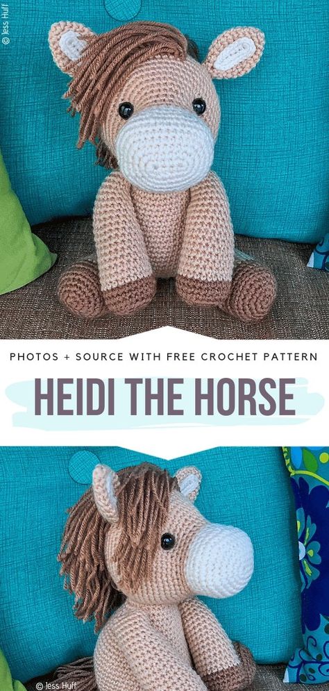 Cuddly Amigurumi Animals Free Crochet Patterns - Free Crochet Patterns Crocheted Horse, Crochet Unicorn Pattern, Crochet Horse, Confection Au Crochet, Amigurumi Animals, Crochet Animals Free Patterns, Crochet Unicorn, Crochet Amigurumi Free Patterns, Horse Pattern