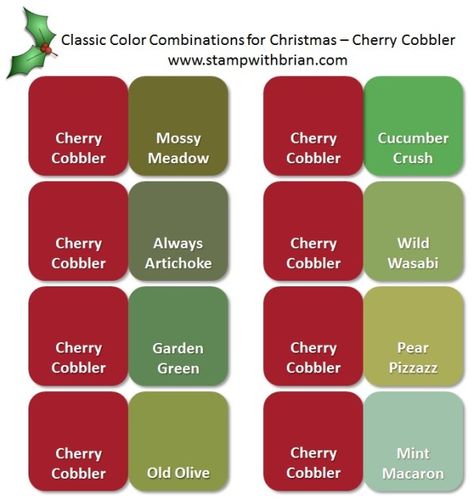 Stampin' Up! Color Inspiration: Classic Christmas Pairings with Cherry Cobbler Color Psychology Personality, Stampin Up Anleitung, Stamping Crafts, Master Board, Cherry Cobbler, Colour Combos, Colour Ideas, Stampin Up Christmas, Color Psychology