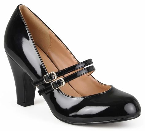 25 Wicked Finds From Walmart That Scream Sabrina Spellman Sabrina Spellman, Womens Mary Janes, Mary Jane Pumps, Classic Pumps, Buckle Shoes, Mary Jane Heels, Patent Leather Pumps, Strap Design, Journee Collection