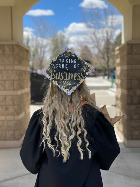 Graduation Cap Designs For Business Major, Grad Caps For Business Majors, Cap Decoration Graduation Business Major, Grad Cap Ideas Business Major, Graduation Cap Business Major, Grad Cap Business Major, Grad Cap Masters Degree, Business Administration Graduation Cap, College Graduation Cap Ideas Business