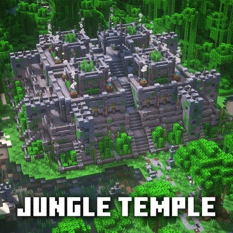 Minecraft Jungle House, Minecraft Temple, Aztec Temple, Minecraft Building Guide, Jungle Temple, Jungle House, All Minecraft, Minecraft Plans, Minecraft Inspo