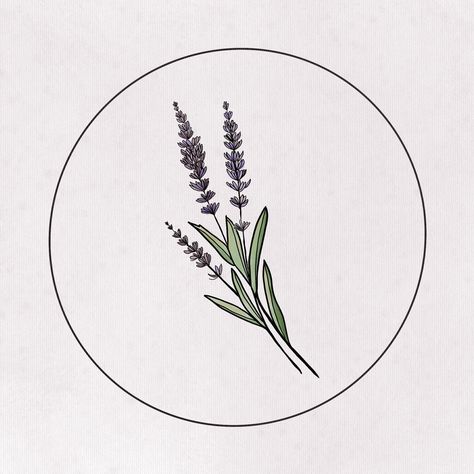 Lavender Circle Tattoo, Lavender Sketch Simple, Lavender Postage Stamp Tattoo, Lavender Tattoo Design Black And White, Lavender Drawing Simple, Simple Lavender Tattoo, Lavender Line Drawing, Lavender Line Art, Lavender Sketch