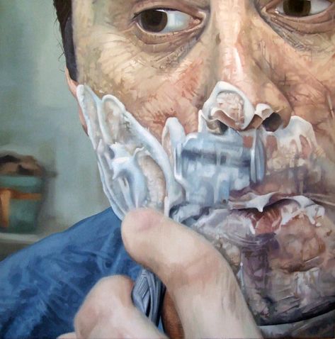 Morning Shave Ap Drawing, Academic Drawing, Art Alevel, Gcse Art Sketchbook, Hyper Realistic Paintings, Painting Mixed Media, Art Theme, Time Art, Gcse Art