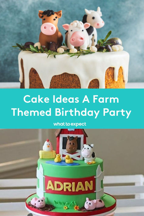 Here are some fun cake ideas for your little one's farm-themed birthday party. Farm 2nd Birthday Cake, Farm Birthday Photo Shoot, Simple Farm Birthday Cake, Old Macdonald Birthday Cake, Barn Birthday Cake, Animal Farm Cake, Farm Themed Food Ideas, Farm Cake Ideas, Farm Theme First Birthday