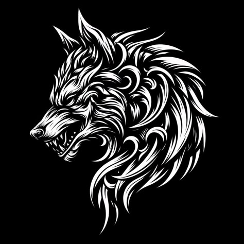 Wolf Head Tattoo, Cool Animal Tattoos, Animal Stencil Art, Dragon Tattoo Sketch, Wolf Tattoos Men, Demon Wolf, Animal Tattoo Ideas, Android Wallpaper Dark, Wolf Images