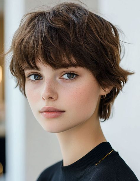 Tousled Pixie Bob with Soft Layers, cute short haircut, short hairstyle Long Layered Cuts, Choppy Haircuts, Medium Layered Haircuts, Cute Short Haircuts, Short Layered Haircuts, Short Hair Styles For Round Faces, Haircuts For Long Hair, Hairstyles For Round Faces, Short Hair With Layers