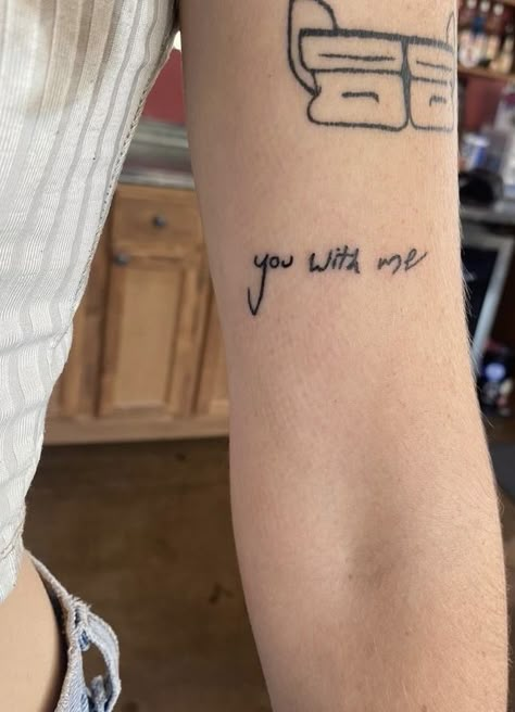 Minimalist Billie Eilish Tattoo, Billie Eilish You With Me Tattoo, Everything I Wanted Tattoo Billie, Simple Billie Eilish Tattoo, Billie Eilish Handwriting Tattoo, The Greatest Billie Eilish Tattoo, You With Me Billie Eilish Tattoo, Listen Before I Go Tattoo, Billie Eilish Tattoo Lyrics