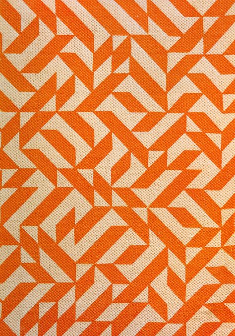 Anni Alber's Eclat pattern. Originally designed in 1974 as an upholstery pattern, Anni Albers' Eclat, was first produced printed on a cotton/ linen ground in various scales and color combinations. Reintroduction into the market as part of Knoll's 60th anniversary archival collection celebration in June 2007, Eclat, renamed Eclat Weave, is now produced as a woven, rather than printed, upholstery. Bauhaus Textiles, Anni Albers, Walter Gropius, Design Textile, Orange Is The New Black, Wassily Kandinsky, Op Art, Graphic Patterns, Textile Patterns