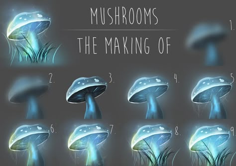 Disney Bujo, Concept Art Landscape, Drawing Basics, Glowing Mushrooms, Artist Tutorials, Concept Art Tutorial, Digital Painting Techniques, Art Painting Tools, Digital Art Beginner