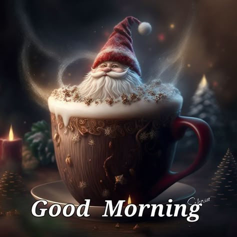 Good Morning Christmas Coffee, Gnome Good Morning, Good Morning Gnomes, Winter Good Morning Image, Merry Christmas Gnome Images, Winter Good Morning, December Pics, December Pictures, Halloween Bookmarks