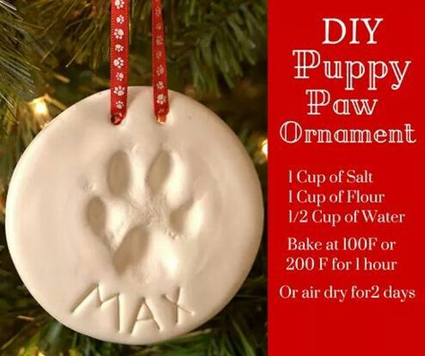 Homemade Paw Print Ornaments, Diy Paw Print Mold, Dog Footprint Ornament, Dog Paw Print Christmas Ornament, Paw Imprint Diy, Cat Paw Print Ornament, Dog Diy Ornament, Pawprint Ornament Diy, Paw Ornament Diy