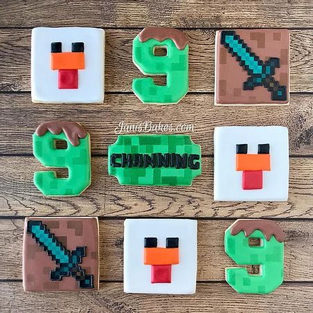 Characters | janisbakes Minecraft Cookies Minecraft Chicken COokies Pixelated Cookies Minecraft Sword Cookies Decorated Cookies Minecraft Cookies Decorated Birthday, Minecraft Sugar Cookies, Minecraft Cookies Decorated, Gaming Cookies, Unique Pastries, Digger Birthday Cake, Chicken Cookies, Minecraft Chicken, Minecraft Cookies