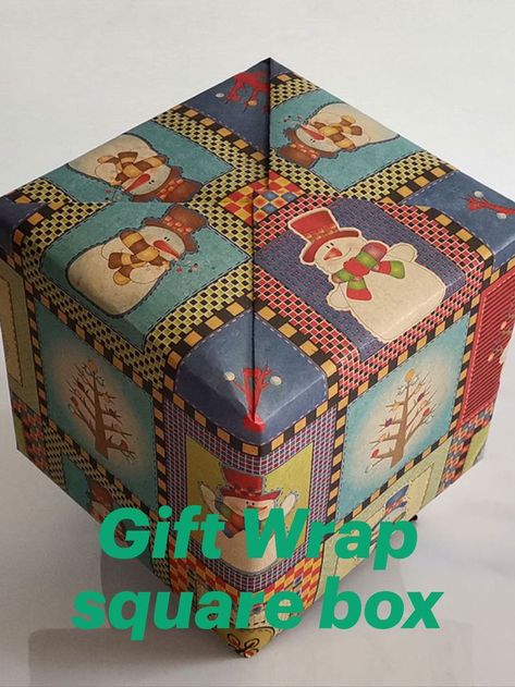 Gift wrapping ideas for square box | how to wrap a square box Gift Wrapping Ideas For Square Boxes, How To Wrap A Small Square Gift, Square Box Wrapping Ideas, How To Wrap Square Boxes, Wrapping A Square Present, Wrapping Square Boxes, How To Wrap A Square Box Gift, Gift Wrapping Square Boxes, Square Gift Wrapping Ideas