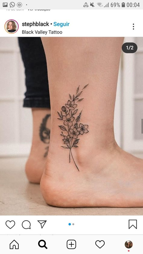 Bird Tattoo Ankle, Ankle Floral Tattoo, Ankle Flower Tattoo, Inside Ankle Tattoos, Plumeria Tattoo, Thistle Tattoo, Cute Tattoos On Wrist, Ankle Tattoos For Women, Anklet Tattoos