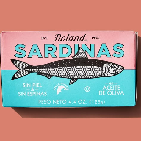 Stuff Your Stockings This Holiday Season with Tinned Fish | Bon Appétit Tinned Fish, Fish Graphic, Food Logo Design, Fish Logo, Vintage Packaging, Vintage Graphic Design, Logo Food, Vintage Fishing, Creative Packaging