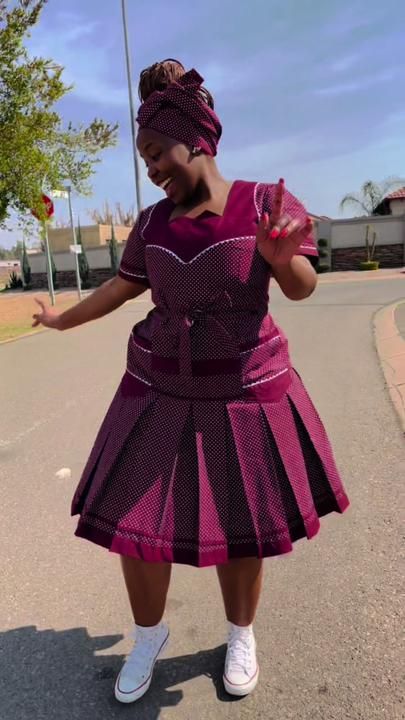 African Attire Patterns, Makoti Attire, Shweshwe Dresses For Makoti, Shweshwe Dresses Patterns, Sotho Traditional Dresses, Sesotho Traditional Dresses, Pedi Traditional Attire, African Head Dress, Cottage Patio