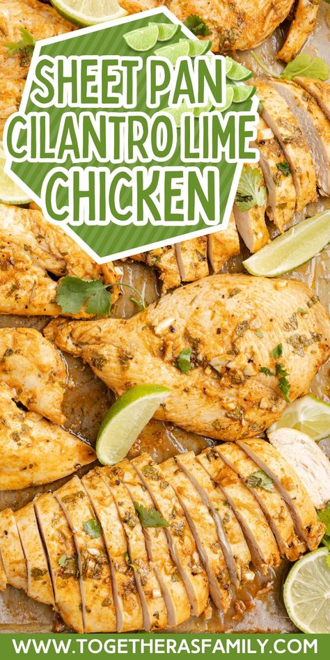 Cilantro Lime Chicken is the most flavorful chicken breast recipe that gets marinated in olive oil, fresh lime juice & zest, garlic, cilantro, and dried seasonings and then it bakes on a sheet pan in the oven for an easy dinner recipe that the whole family will love. Flavorful Chicken Breast Recipes, Cilantro Lime Marinade, Cilantro Chicken, Low Carb Low Fat Recipes, Sheet Pan Dinners Recipes, Chicken Breast Recipe, Cilantro Lime Chicken, Breast Recipe, Low Carb Dinner Recipes