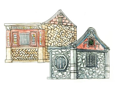 Taiwanese architecture by Aceya620 on DeviantArt Taiwanese Architecture, Building Drawing, Watercolor Images, Art Ink, Architecture Building, Detailed Image, Taiwan, Architecture Design, Deviantart