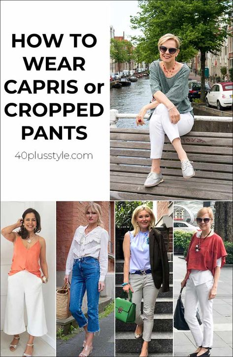 How to wear capris and cropped pants – an extensive guide!  |   40  Style Summer Capri Outfits, White Capri Outfits, Jean Capri Outfits, Capri Leggings Outfit, Cropped Pants Outfit, Capri Pants Outfits, Summer Outfits Women 30s, Capri Outfits, Summer Pants Outfits