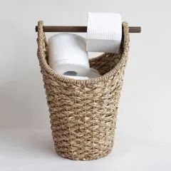 BLUE MIST | Shop Sales Events Antique Farmhouse Toilet Paper Basket, Free Standing Toilet Paper Holder, Bathroom Baskets, Toilet Paper Storage, Nautical Bathrooms, Nature Inspired Decor, Paper Basket, Paper Storage, Wood Bar