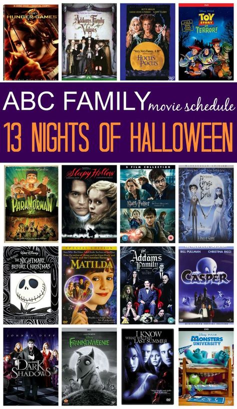 Halloween Movies To Watch, Halloween Movies List, Best Halloween Movies, Movie Schedule, Halloween Crafts Preschool, Halloween Movie Night, Halloween Movie, Abc Family, Halloween 2015