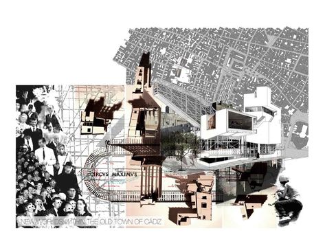 Composite Drawing, Site Analysis Architecture, Cinema Architecture, Urban Analysis, Urban Design Concept, Drawing Architecture, Architecture Portfolio Design, Collage Drawing, Architecture Sketchbook