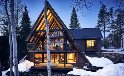 Cozy A-Frame cabin in the woods breathes new life in Steamboat Springs Winter Cabins, Minimalist Shelves, Shingle Siding, Colorado Winter, Frame Cabin, Mountain Living, Steamboat Springs, A Frame Cabin, A Frame House