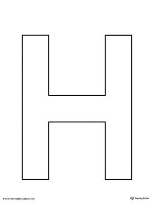 Uppercase Letter H Template Printable Worksheet.The Uppercase Letter H Template is an ultra useful, all-purpose letter template designed for use in a variety of crafts and activities to complement your alphabet studies. Letter H Free Printable, H Letter Design Alphabet, H Alphabet Design, Letter H Template, Letter H Printable, Letter H Activities For Preschool, Alphabet H, Letter Stencils Printables, Alphabet Letter Crafts