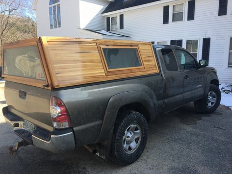 Diy Wood Truck, Truck Camper Diy, Pickup Bed Camper, Wood Truck Bed, Pickup Truck Camper Shell, Truck Bed Toppers, Wood Truck Bedding, Wooden Truck Bedding, Pickup Truck Camper