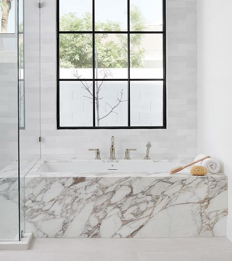 Built In Tub Master Bath, Marble Tub Surround, Built In Tub, Master Bath Renovation, Built In Bathtub, Marble Tub, Built In Bath, Luxury Bathtub, Tub Time