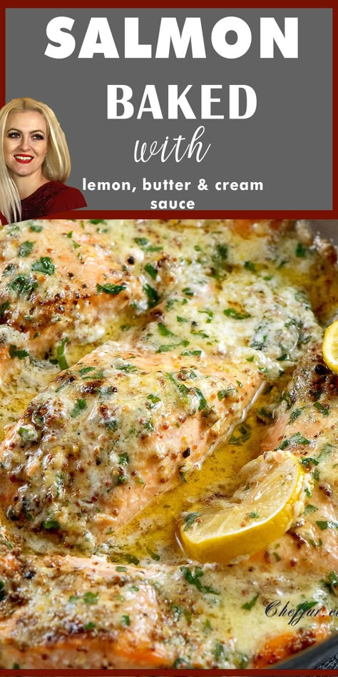 Salmon With Mustard Cream Sauce, Fish With Lemon Cream Sauce, Lemon Garlic Sauce For Salmon, Salmon With Sour Cream, Salmon With Avocado Cream Sauce, Cheesecake Factory Salmon Lemon Sauce, Creamy Lemon Sauce For Salmon, Salmon Garlic Cream Sauce, Salmon In Cream Sauce Recipe