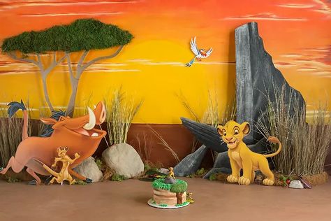 Lion King Photoshoot, Lion King Backdrop, Lion King Tree, Lion Guard Party, Bday Background, Fairy Theme Birthday Party, Lion King Birthday Party Ideas, Lion King Theme, Cake Smash Theme