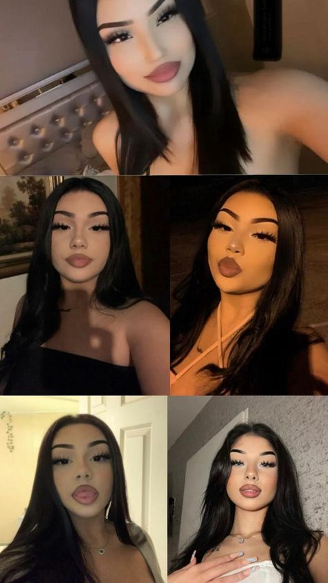 Maquillaje Baddie Girl, Latina Eyebrows, Ig Baddie Makeup, Chicana Makeup, Insta Baddie Makeup, Instagram Baddie Makeup, Mexican Makeup, Long Hair Drawing, Latina Makeup Looks