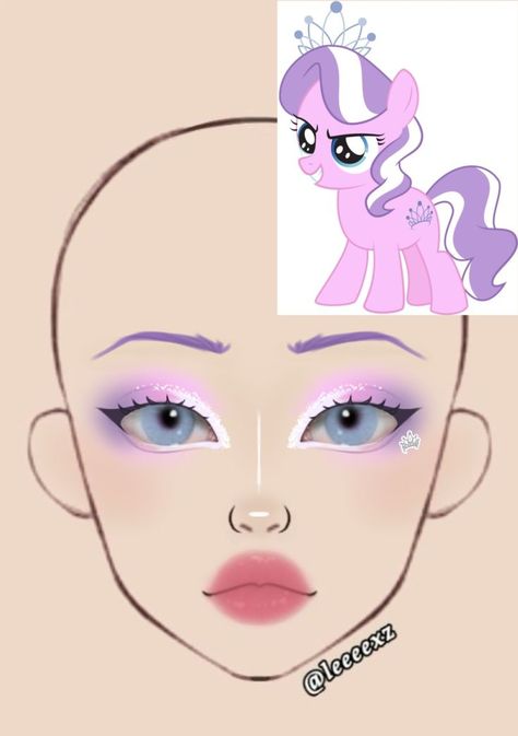 Mlp Makeup, My Little Pony Makeup, Makeup Ideas Art, Fun Eyeshadow Looks, Fun Eyeshadow, Disney Eye Makeup, Pony Makeup, Makeup Charts, Anime Eye Makeup