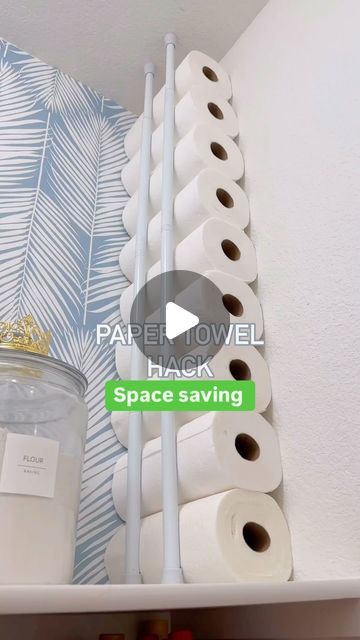 Home Harmony Tips on Instagram: "Are you tired of a cluttered pantry? I’ve got the ultimate hack for you! 🙌🏼 Say goodbye to the mess and hello to a perfectly organized space with this incredible paper towel hack using tension rods. 🧺✨

Imagine the convenience of having all your paper towels neatly stored and easily accessible without taking up valuable shelf space. This simple yet genius trick will save you so much room in your pantry, you won’t believe it! 💡🗂️

To see this amazing hack in action, I’ve shared a video on my Instagram page. Just click the link in my bio and you’ll be directed straight to it! 📲🔗 Don’t worry if it doesn’t get sent to you, the link in my bio will always have the direct access to the video. 🎥

Say goodbye to the days of searching for a spare paper towel Paper Towel Organization, Bulk Paper Towel Storage, Paper Towel Storage Ideas, Tension Rod Shelf, Tension Rod Storage, Tension Rod Ideas, Tension Rod Hacks, Storing Paper Towels, Cabin Colors