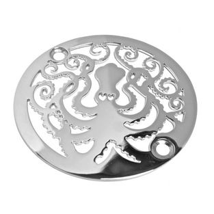 Designer Drains - Octopus Shower Drain - Now Rubber Ducky isn't the only one who can make bath time so much fun — the Octopus gives him a ru... Kraken Bathroom, Pirate Bathroom, Steampunk Bathroom, Octopus Bathroom, Octopus Decor, Shower Drain Covers, Octopus Squid, Nautical Bathroom, Contemporary Shower