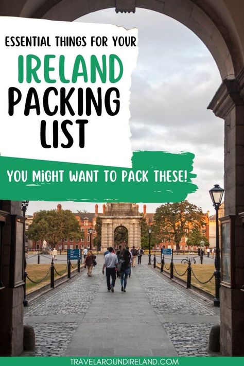 Are you getting ready to pack for Ireland but are wondering what are the essentials you need to bring with you. With my Ireland packing list you can learn all the items I consider essential things to bring to Ireland to ensure a comfortable and successful trip. There are some that are obvious and some not-so-obvious Ireland travel essentials. #travelaroundireland | Ireland packing list | packing list for Ireland | what to pack for Ireland Ireland Packing List Winter, Ireland Packing List Spring, Ireland Packing List Summer, Scotland January, Dublin Packing List, Ireland In Spring, Packing List Spring, Antrim Ireland, Ireland Packing List