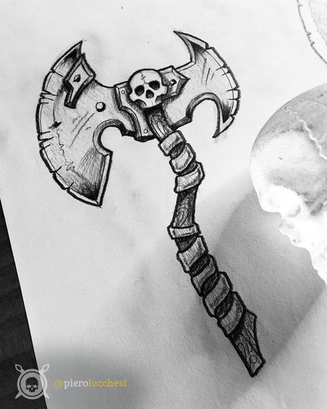 Viking Skull Art, Hammer Drawing, Machado Viking, Arte Viking, Dnd Crafts, Warrior Tattoos, Nordic Tattoo, Tattoo Stencil Outline, Viking Symbols