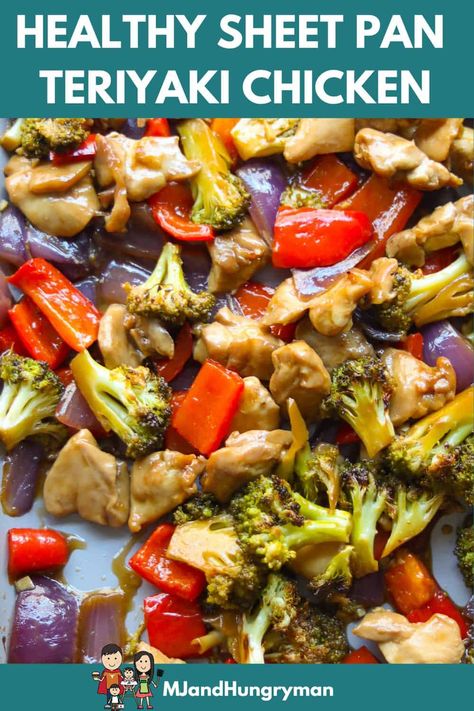 Teriyaki Chicken One Pan Meal, Easy Healthy Dinner Sheet Pan, One Pan Teriyaki Chicken With Vegetables, Asian Sheet Pan Dinners, Sheet Pan Teriyaki Chicken And Veggies, Sheet Pan Chicken Teriyaki, Easy Dinner Recipes Sheet Pan, Sheet Pan Recipes Healthy, Teriyaki Chicken And Veggies