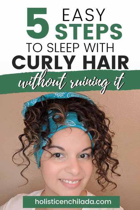 How to sleep with curly hair without ruining it. Learn the 5 steps to protecting your curls at night so you don't need to refresh in the morning. These easy tricks will protect your hair overnight and preserve your curls so they don't get ruined while you sleep. Sleep With Curly Hair, Hair Buff, Pineapple Hairstyle, Curly Hair Up, Wavy Hair Overnight, Curly Hair Overnight, Sleep Hairstyles, Frizzy Curly Hair, Overnight Hairstyles