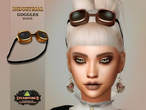 Sims 4 Goggles, Steampunk Googles, Face Gear, Aviator Goggles, Pilot Glasses, Metal Mask, Steampunk Goggles, Simplistic Style, Paw Print Necklace