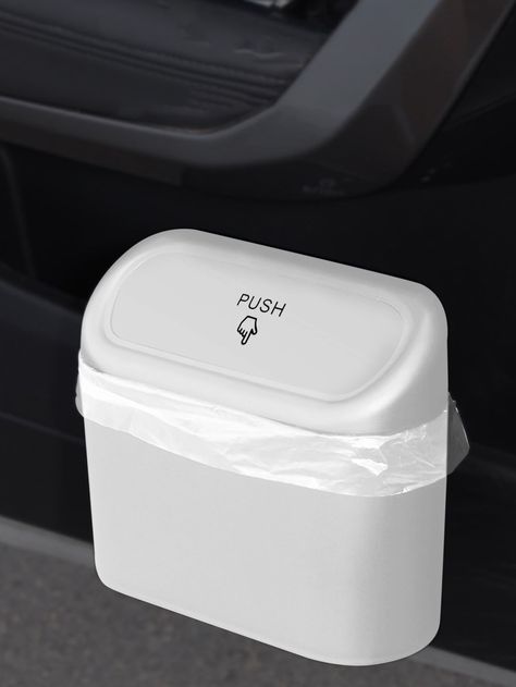 1pc Car Trash Can Car Gift Aesthetic, White Car Interior Decor, Car Interior Accessories Ideas, White Car Interior, Pink Car Decorations, White Car Accessories, Car Decor For Tan Interior, Car Trash Can Ideas, Car Stuff Accessories