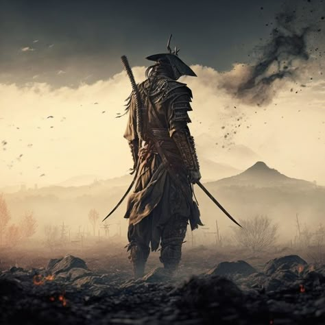 Warrior Anime Wallpaper, Samurai Battlefield, Samurai Anime Art, Japanese Samurai Art, Samurai Aesthetic, Samurai Photography, Dark Samurai, Ninja Fanart, Warrior Artwork