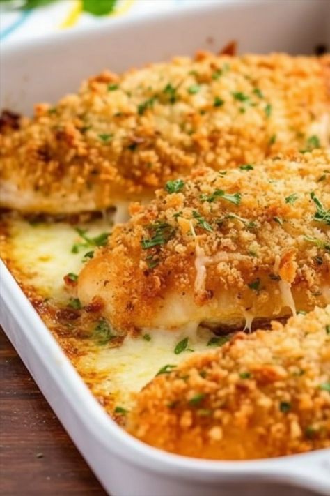 A delicious and flavorful dish that features juicy chicken breasts coated in a crispy parmesan crust. The chicken breasts are first seasoned with herbs and spices, then dipped in a mixture of grated parmesan cheese and breadcrumbs to create a crispy coating. Baked Chicken Recipes Bread Crumbs, Airfryer Parmesan Crusted Chicken, Parmesan Crusted Chicken Baked, Parmesan Herb Crusted Chicken, Italian Baked Chicken Breast, Herb Crusted Chicken, Baked Parmesan Chicken, Baked Parmesan Crusted Chicken, Panko Crusted Chicken