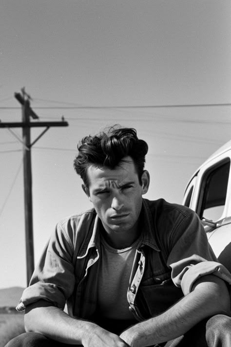 Famous Figures on the Road: Jack Kerouac in Route 66 Jack Kerouac Style, Jack Kerouac Photo, On The Road Kerouac, Jack Kerouac Aesthetic, On The Road Aesthetic, Author Photos, Earth Night, On The Road Jack Kerouac, 50s Vibes