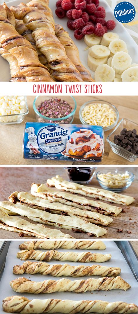 Make breakfast fun with these easy Cinnamon Twist Sticks! They come together in a snap with Pillsbury Grands! Cinnamon Rolls and are fun for the whole family. Have your kids help you prepare them in the morning.  Happy eating! Grands Cinnamon Rolls, Cinnamon Twist, Pillsbury Grands, Happy Eating, Cake Light, Cinnamon Twists, Kids Help, Cook Dinner, Make Breakfast